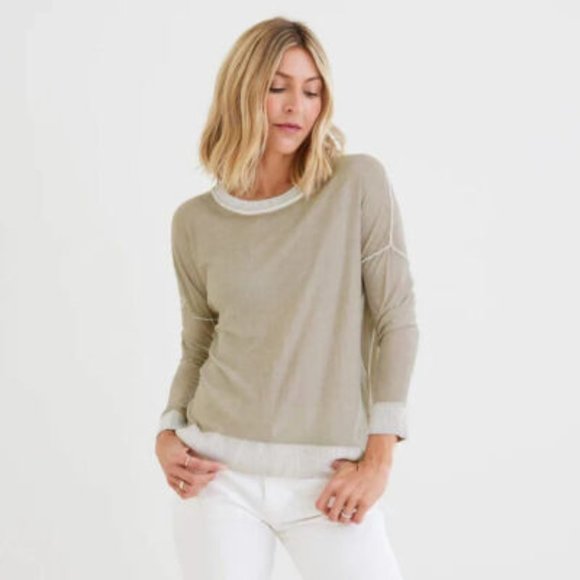 mer sea Tops - Mersea Saltwash Sweater Long Sleeve Top Oyster Beige Mer Sea Size Large H13744